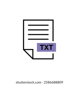TXT Document Download Icon Vector Template