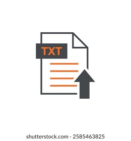TXT Document Upload Icon Vector Template