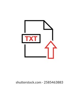 TXT Document Upload Icon Vector Template