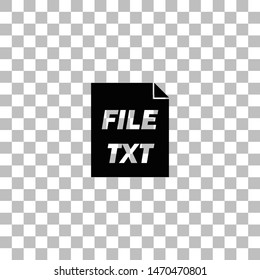 TXT file. Black flat icon on a transparent background. Pictogram for your project