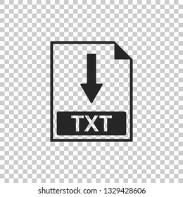 TXT file document icon. Download TXT button icon isolated on transparent background. Flat design. Vector Illustration
