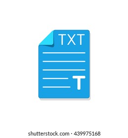TXT file extension flat design icon, vector illustration isolated on white background