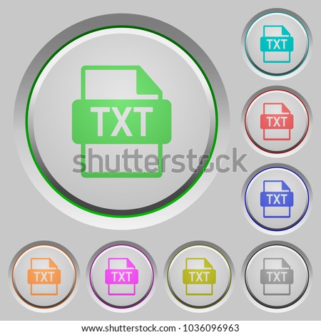 TXT file format color icons on sunk push buttons
