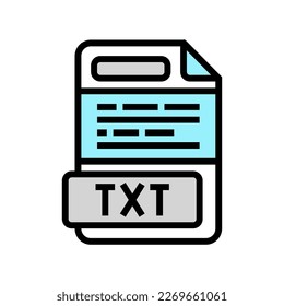 txt file format document color icon vector. txt file format document sign. isolated symbol illustration