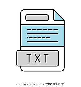 txt file format document color icon vector. txt file format document sign. isolated symbol illustration