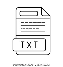 txt file format document line icon vector. txt file format document sign. isolated contour symbol black illustration