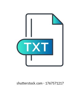 Icono de formato de archivo TXT. Icono de degradante de extensión TXT.