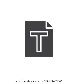 txt file format vector icon. filled flat sign for mobile concept and web design. Text paper document simple solid icon. Symbol, logo illustration. Pixel perfect vector graphics