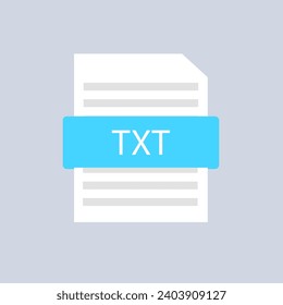 Icono de archivo TXT. Plano, azul, archivo TXT de documento, icono de archivo TXT. Icono de vector