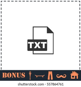TXT file icon flat. Simple vector symbol and bonus icon