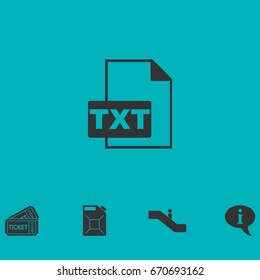 TXT file icon flat. Simple vector symbol and bonus icon