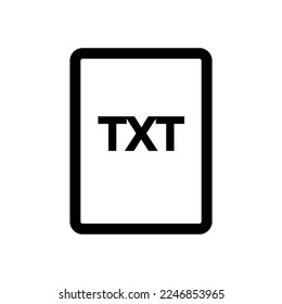 Línea de icono de archivo TXT aislada en fondo blanco. Icono delgado plano negro sobre el estilo de contorno moderno. Símbolo lineal y trazo editable. Ilustración vectorial de trazo simple y de píxel perfecto.