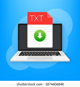 TXT file icon. Spreadsheet document type. Modern flat design graphic illustration. Vector TXT icon.