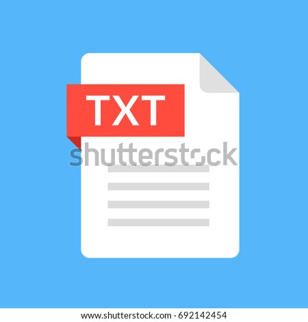 TXT file icon. Text document type. Flat design graphic illustration. Vector TXT icon