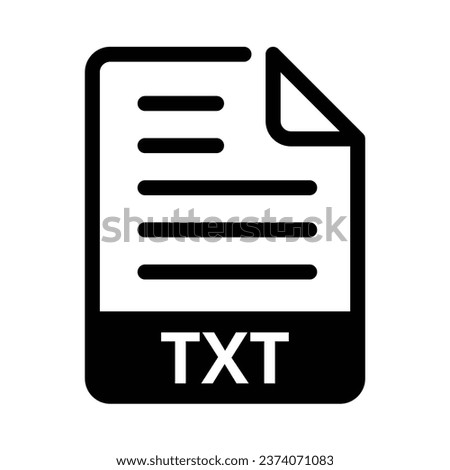 TXT File Icon. Vector File Format. Text File Extension Modern Flat Design