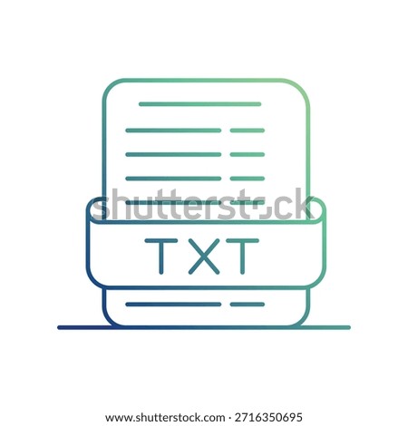 TXT FILE icon with white background vector stock illustration