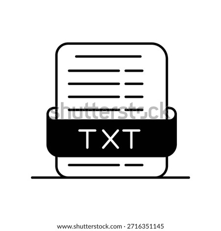 TXT FILE icon with white background vector stock illustration