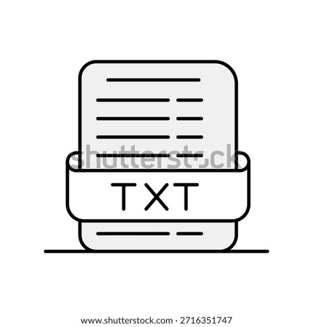 TXT FILE icon with white background vector stock illustration
