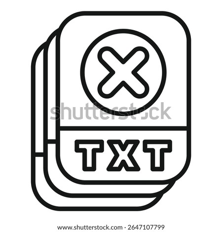 Txt file rejected error with document format txt file with delete icon