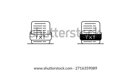 TXT FILE set icon with white background vector stock illustration
