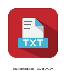 Iconos planos del texto del archivo Txt. archivos de documento del símbolo, Archivar, extensión, tipo de archivo. Se puede utilizar para Sitios web, software, interfaz de usuario y App móviles.