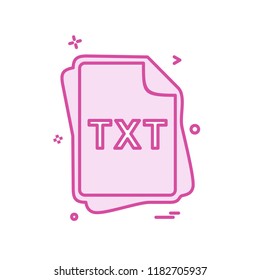 TXT file type icon design vector