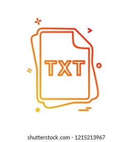 TXT file type icon design vector