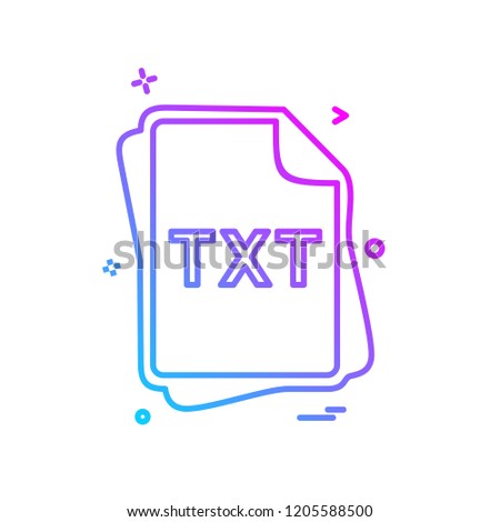 TXT file type icon design vector