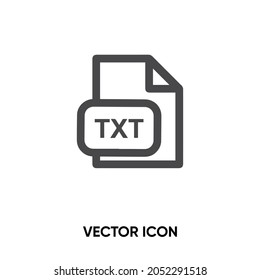 Txt file vector icon. Modern, simple flat vector illustration for website or mobile app.Document symbol, logo illustration. Pixel perfect vector graphics	