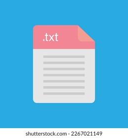 TXT format file. Document in txt extension. TXT file. Vector