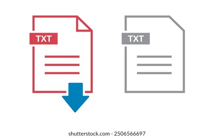 Txt icon on white background. file Txt download icon.