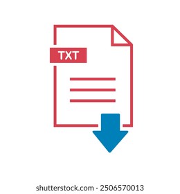 Txt icon on white background. file Txt download icon.