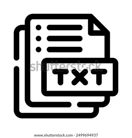 txt icon with style outline