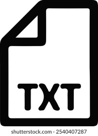 El icono de TXT. Símbolo de formato de archivo de texto. Ilustración vectorial plana