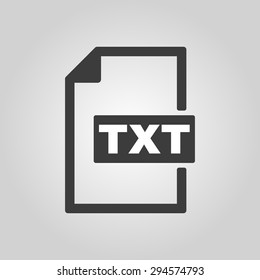 The TXT icon. Text file format symbol. Flat Vector illustration