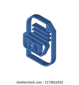 Txt isometric left top view 3D icon