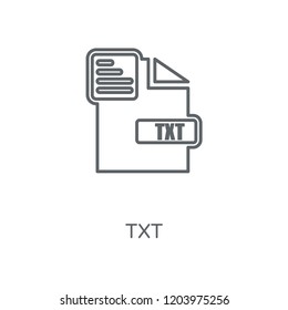 Txt linear icon. Txt concept stroke symbol design. Thin graphic elements vector illustration, outline pattern on a white background, eps 10.