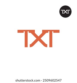 Design do Monograma da Letra do Logotipo TXT