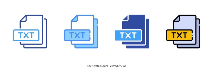 Conjunto de iconos de estilo múltiple de texto