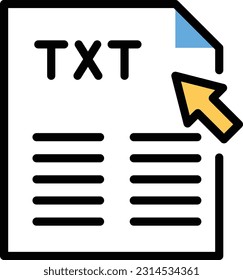 TXT Vector illustration on a transparent background. Premium quality symmbols. Line Color vector icons for concept and graphic design.