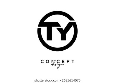 TY Creative Circle Monogram Logo Design – Modern Branding Concept