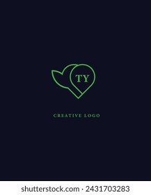 TY green logo Design. TY Vector logo design for business.