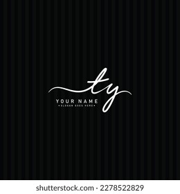 TY Handwritten Signature logo - Vector Logo Template for Beauty, Fashion and Photography Business