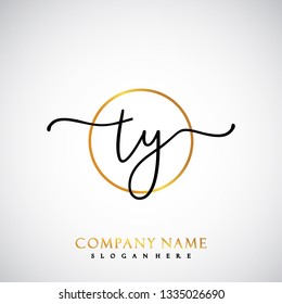 TY Initial Handwriting logo template vector