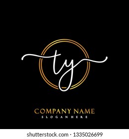 TY Initial Handwriting logo template vector