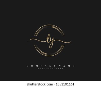 TY initial handwriting logo template vector