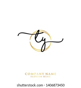 TY Initial handwriting logo template