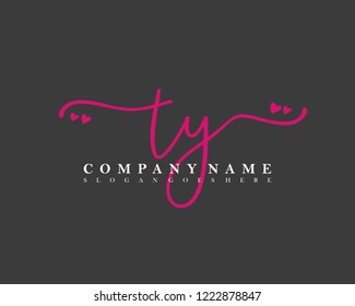 TY Initial handwriting logo vector