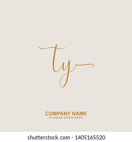 TY Initial handwriting logo vector