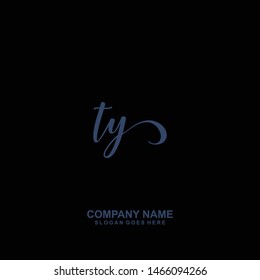 TY Initial handwriting logo vector